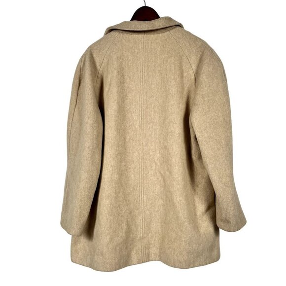 Vintage Wellington Fashions 80% Wool Women’s Tan Peacoat Size XL - Picture 2 of 6